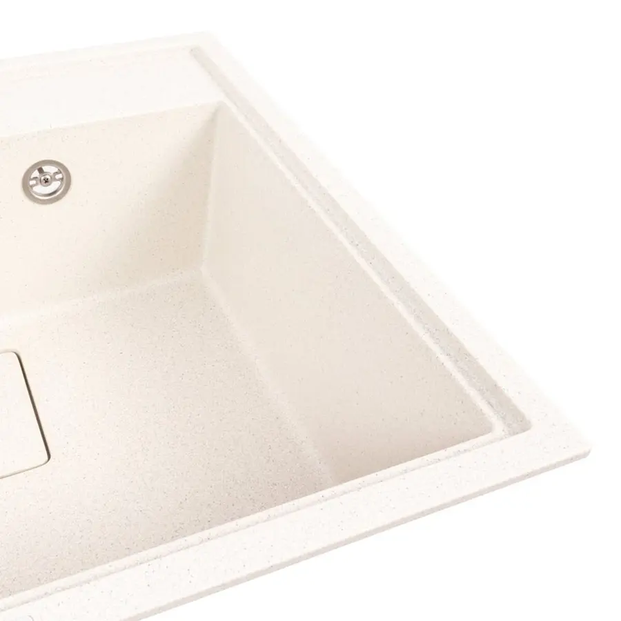 Кухонна мийка гранітна VALESO 6050 SHERLIT (біла в крапку)