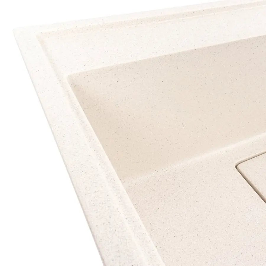 Кухонна мийка гранітна VALESO 6050 SHERLIT (біла в крапку)