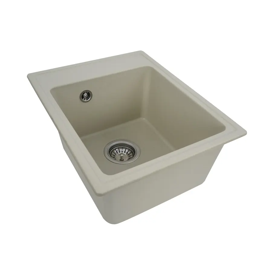 Гранітна мийка для кухні Platinum 4050 RUBY глянець Айворі