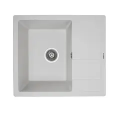 Гранітна мийка для кухні Platinum 5851 ARIA матова Білосніжна