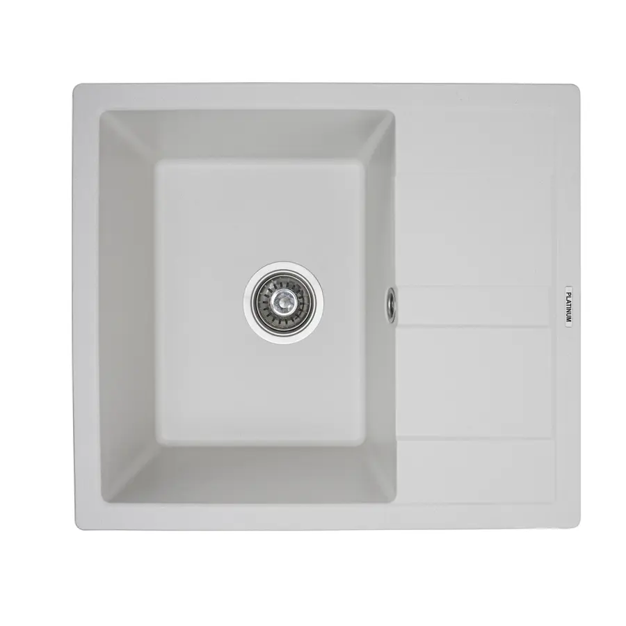 Гранітна мийка для кухні Platinum 5851 ARIA матова Білосніжна