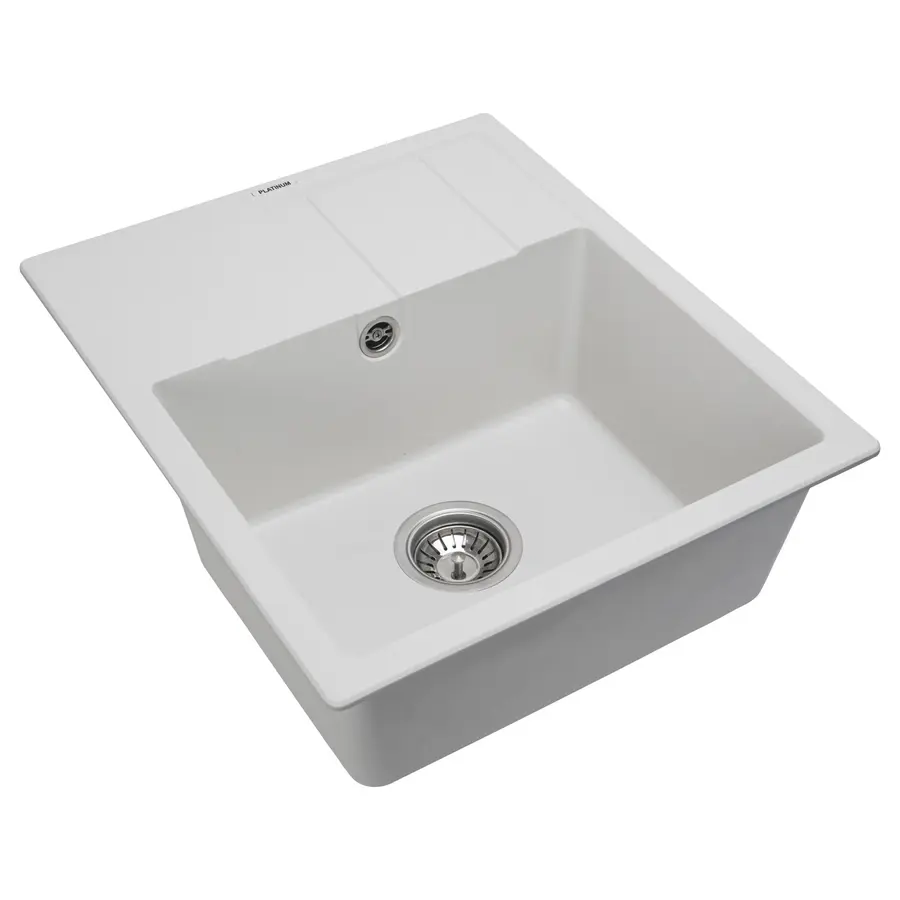 Гранітна мийка для кухні Platinum 5851 ARIA матова Білосніжна
