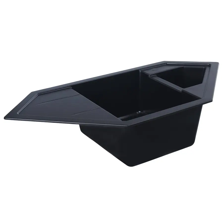 Гранітна мийка для кухні Platinum 9950 PANDORA матова Чорна