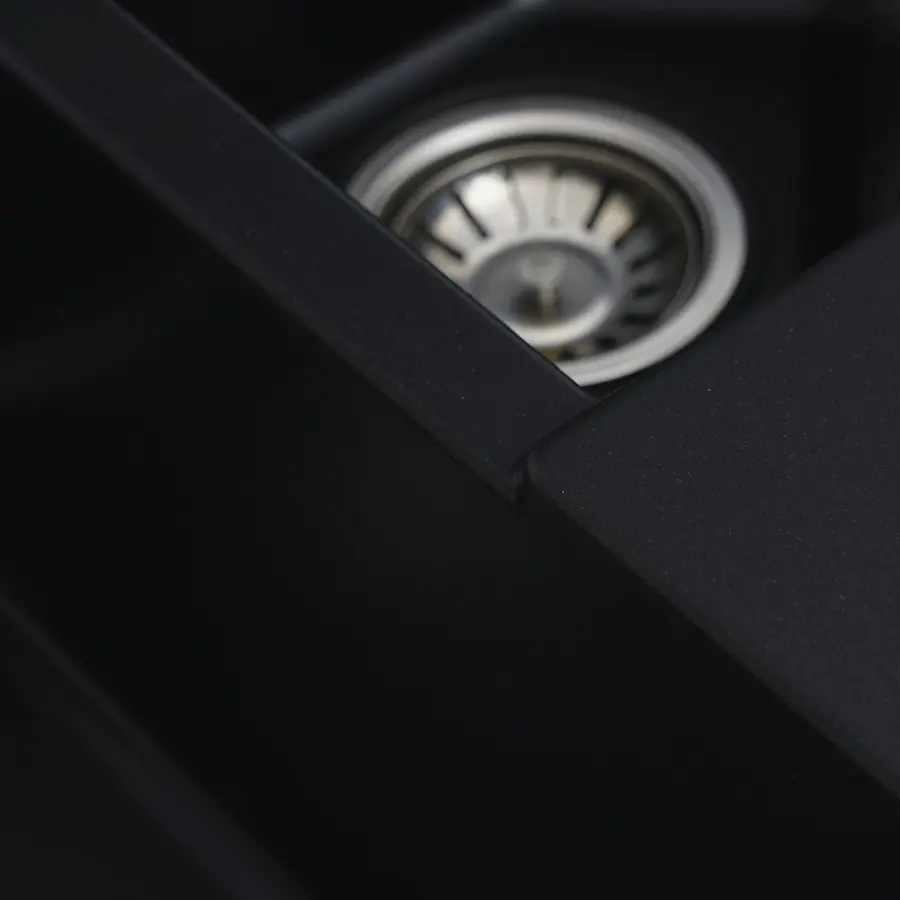 Гранітна мийка для кухні Platinum 9950 PANDORA матова Чорна