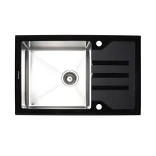 Кухонна мийка Platinum Handmade BLACK GLASS 780x510x200