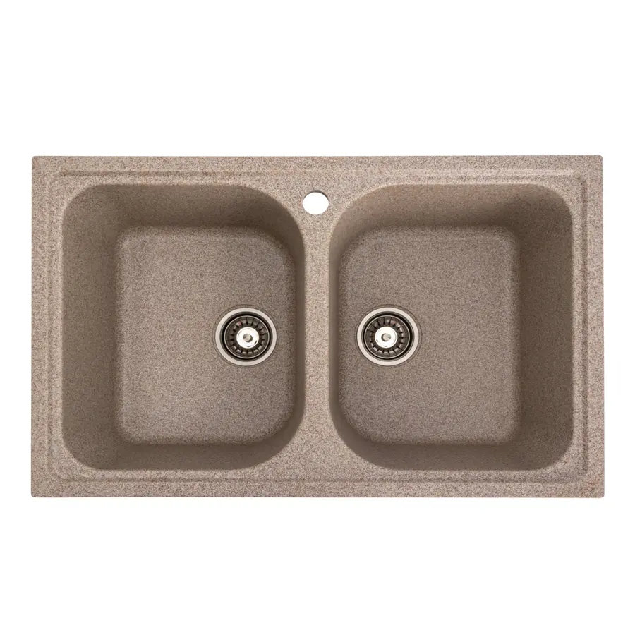 Гранітна мийка для кухні Platinum 7950 Equatoria глянець Карамель