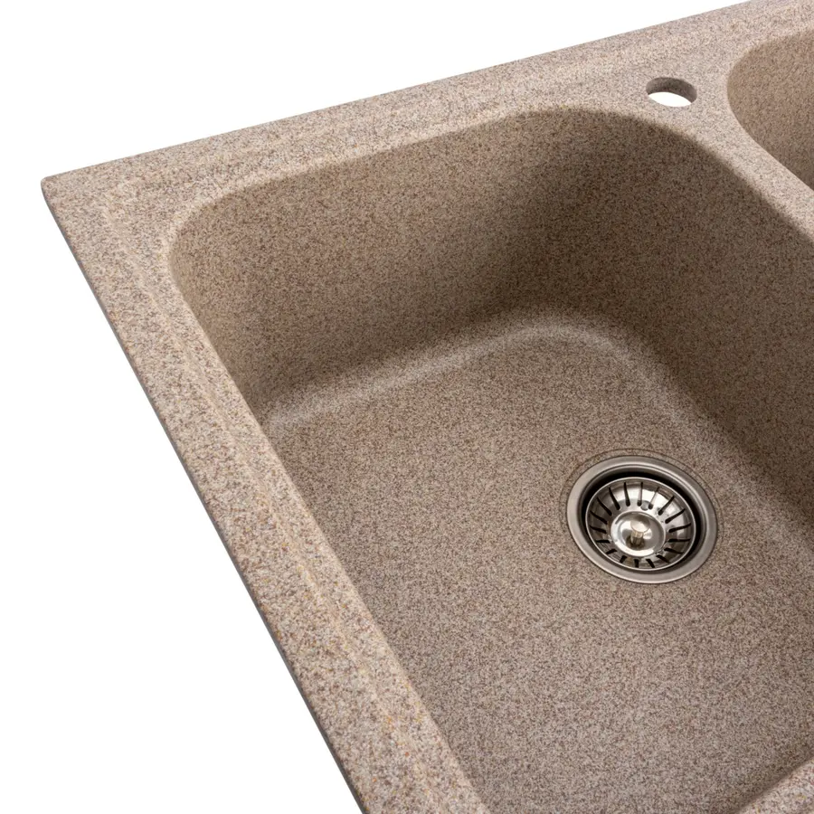 Гранітна мийка для кухні Platinum 7950 Equatoria глянець Карамель