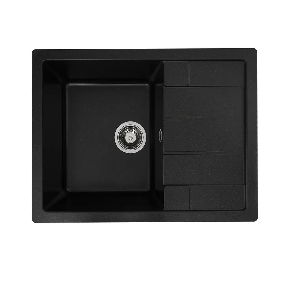 Гранітна мийка для кухні Platinum 6550 INTENSO матова Чорна GOLD