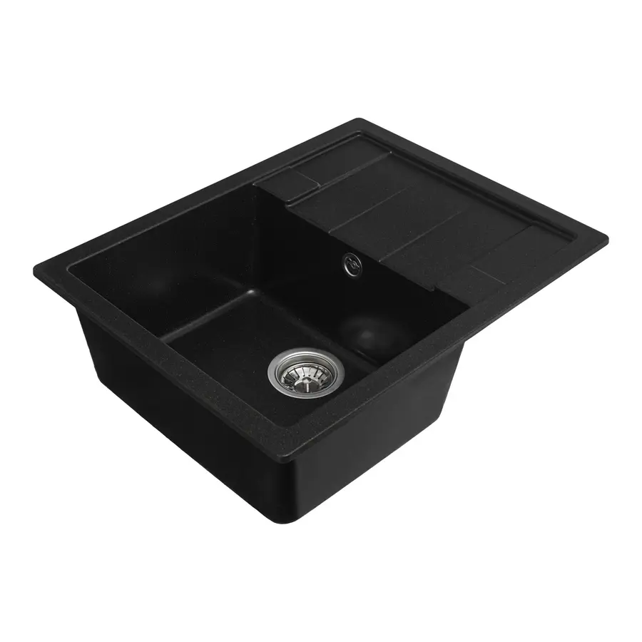 Гранітна мийка для кухні Platinum 6550 INTENSO матова Чорна GOLD