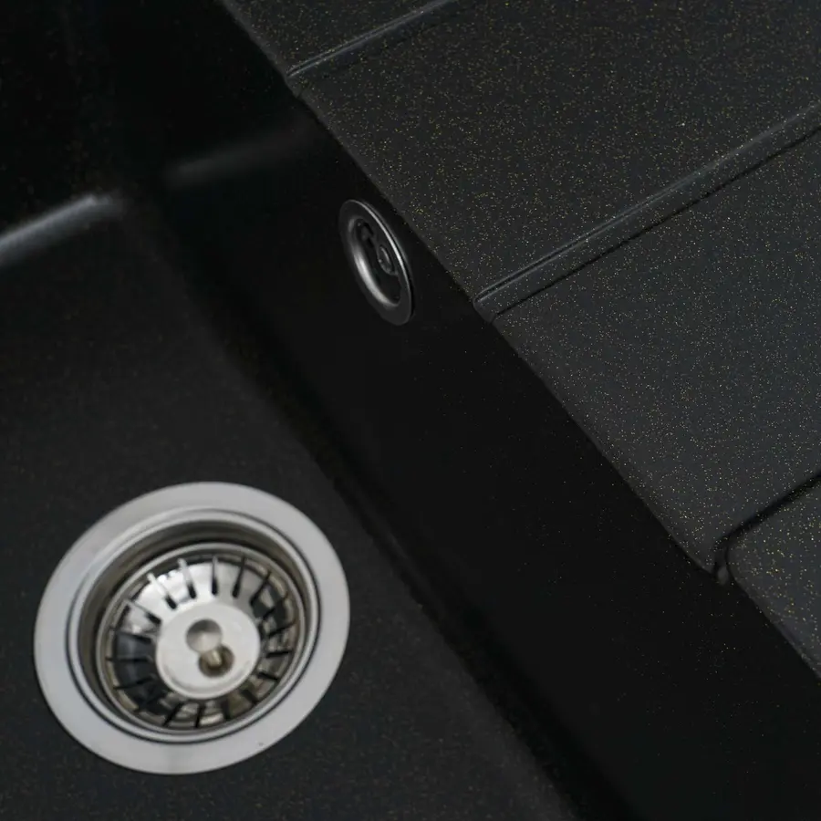 Гранітна мийка для кухні Platinum 6550 INTENSO матова Чорна GOLD