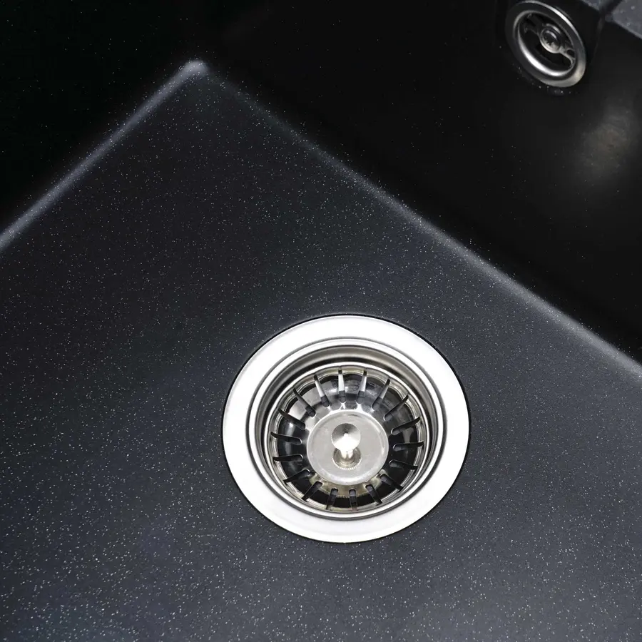 Гранітна мийка для кухні Platinum матова 5851 ARIA Чорний металік