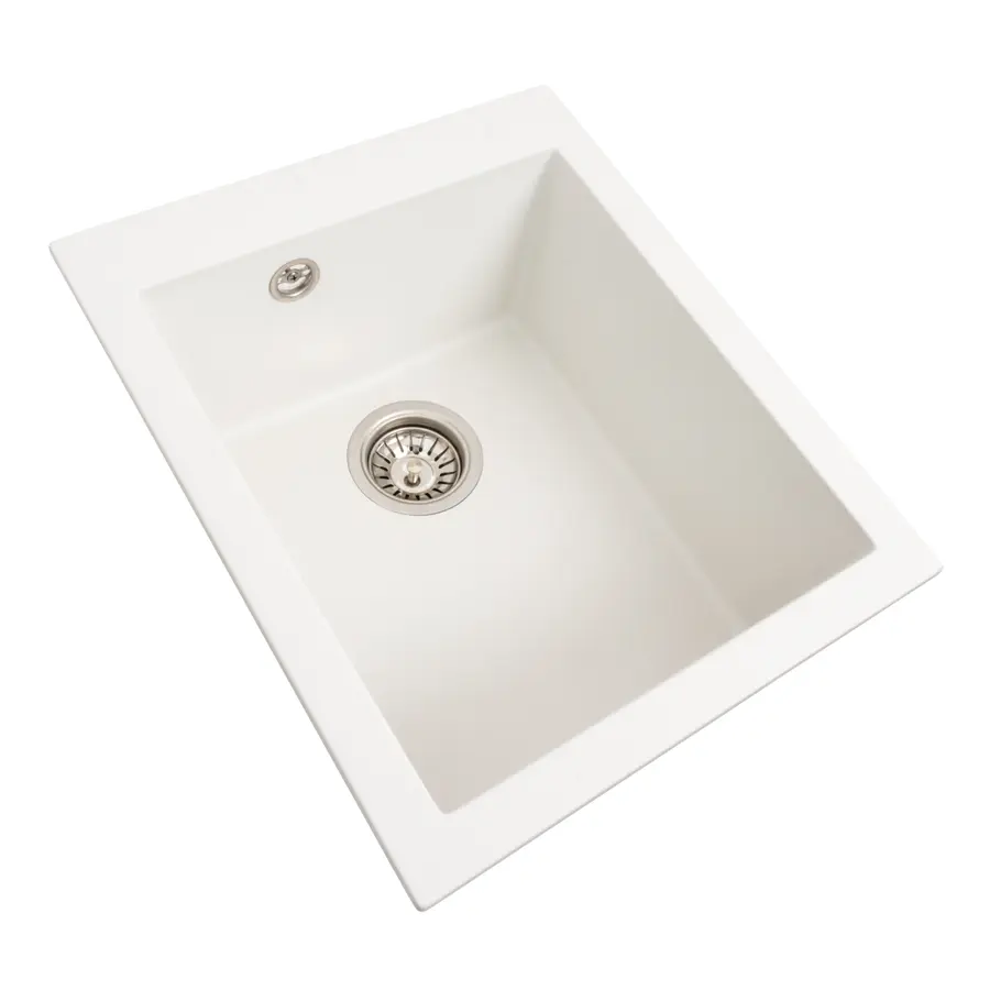 Гранитная мойка для кухни Platinum 4150 SOKIL матовая (белоснежная)