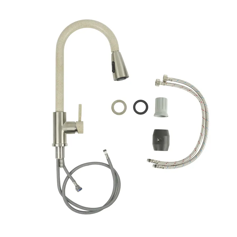 Змішувач з висувним виливом Platinum KT 8203 (8614) Сафарі комбі