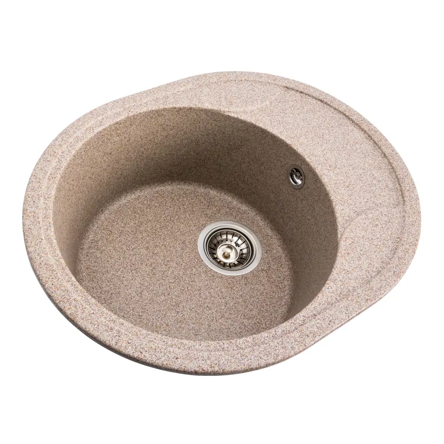 Гранітна мийка для кухні Platinum 5847 ONYX матова (карамель)