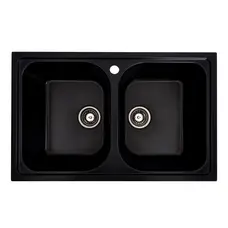 Гранітна мийка для кухні Platinum 7950 Equatoria матовий Чорний