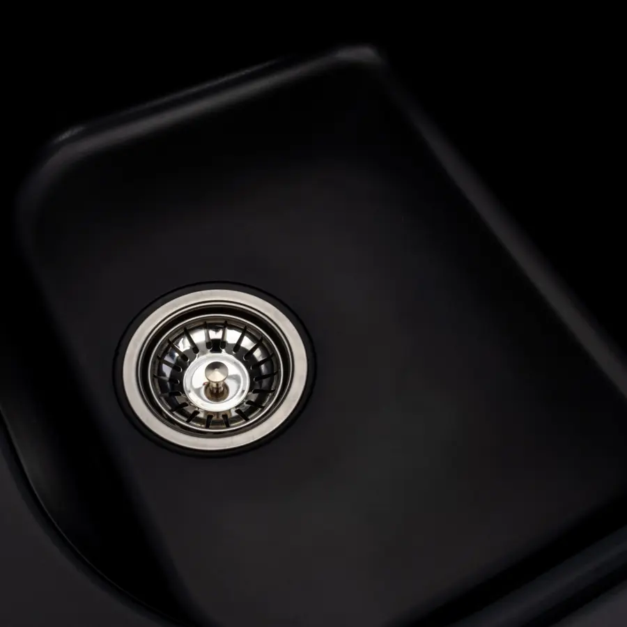 Гранітна мийка для кухні Platinum 7950 Equatoria глянець Чорний