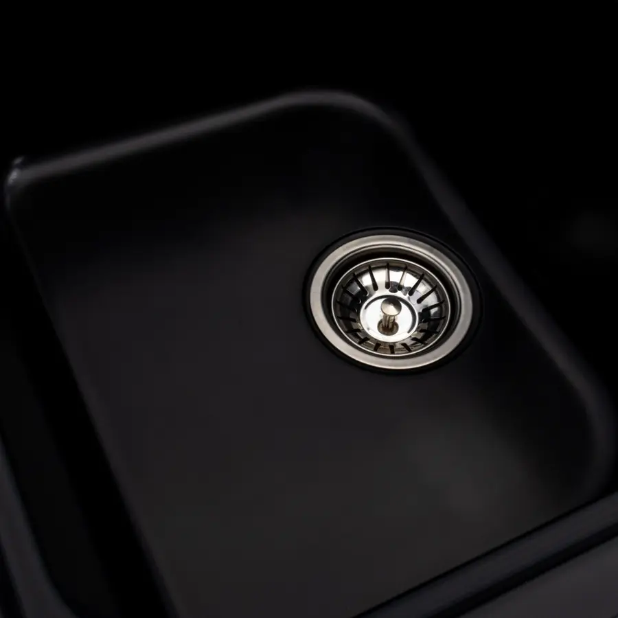 Гранітна мийка для кухні Platinum 7950 Equatoria глянець Чорний