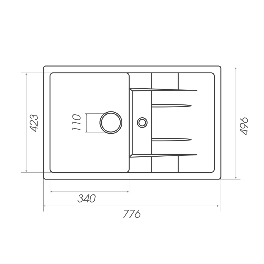 Гранітна мийка для кухні Platinum 7850 PRETSO глянець Шоколад