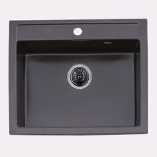 Гранітна мийка для кухні Platinum 5850 IRENA глянець Мокко