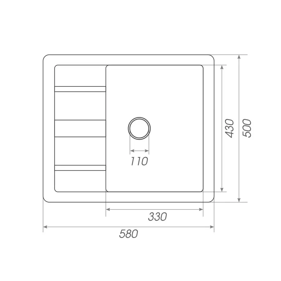 Гранітна мийка для кухні Platinum 5850 IRENA глянець Мокко