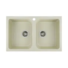 Гранітна мийка для кухні Platinum 7648W TWIN глянець Пісок