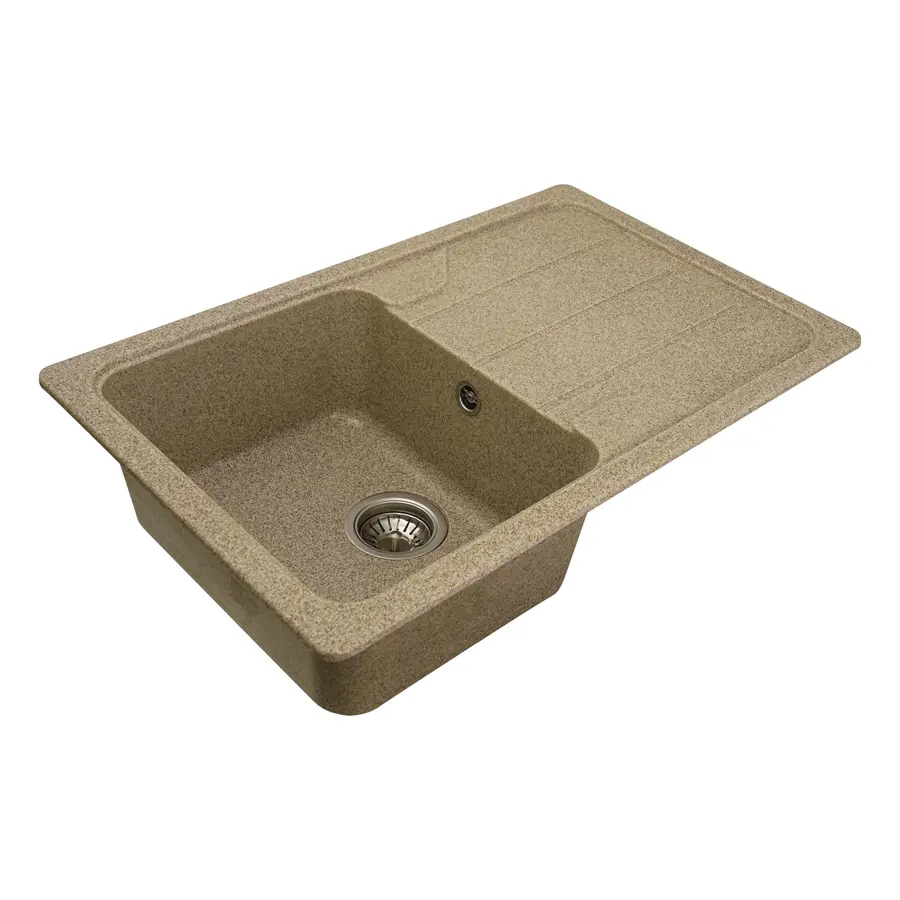 Гранітна мийка для кухні Platinum 7850 VERONA матова Карамель