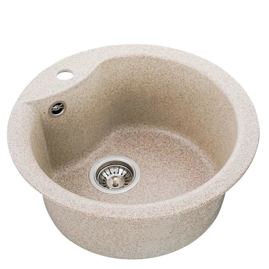 Гранітна мийка для кухні Platinum 480 TURAS матова Карамель