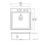 Кухонна мийка Germece Handmade PVD мідна 400х500х220 (3,0/1,5 мм корзина та дозатор в комплекті)