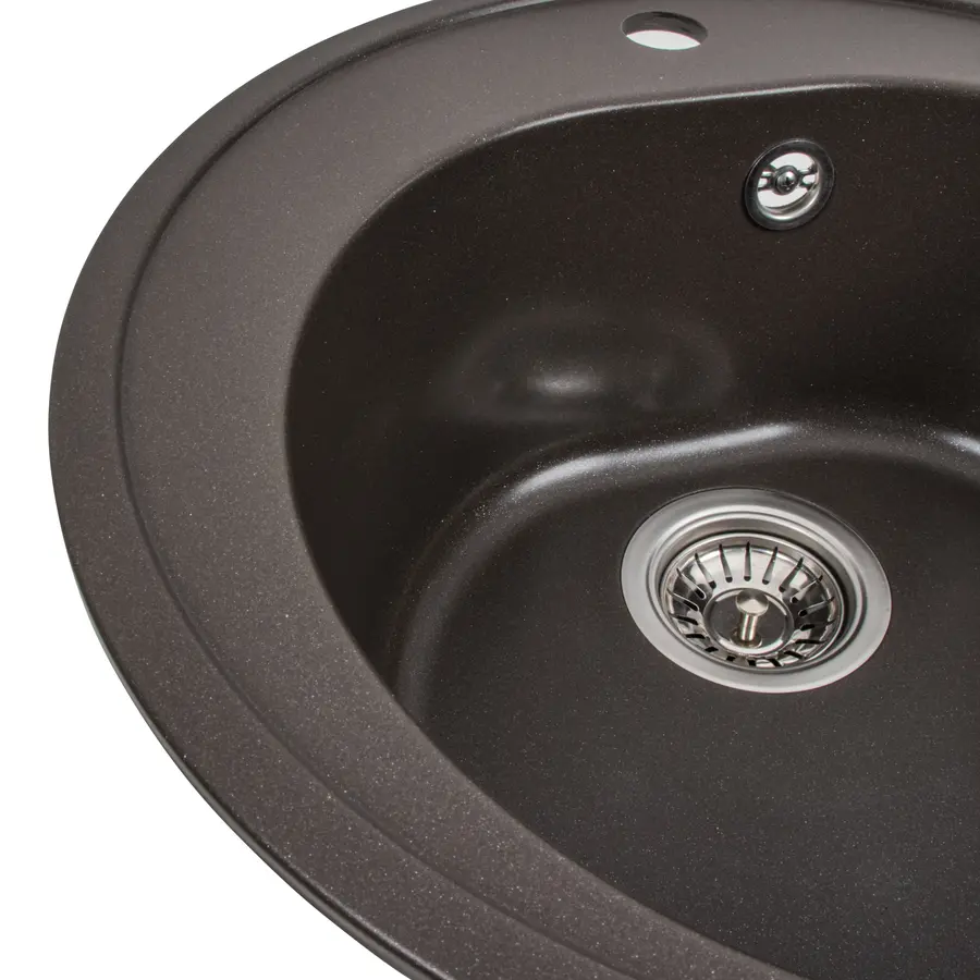 Гранітна мийка для кухні Platinum 510 LUNA матова Темна скеля