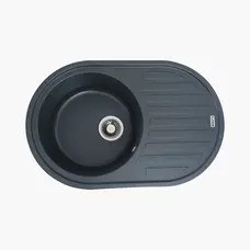 Гранітна мийка для кухні Platinum 7750 LIRA матова Антрацит