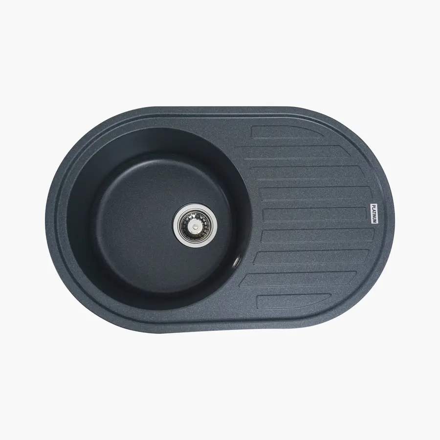 Гранітна мийка для кухні Platinum 7750 LIRA матова Антрацит