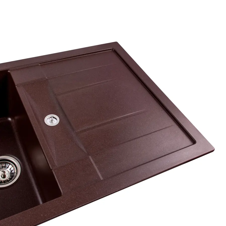 Гранітна мийка для кухні Platinum 7850 TROYA матова Мокко