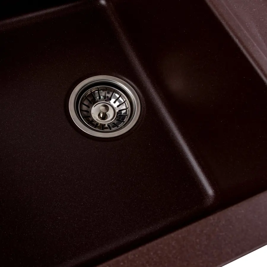 Гранітна мийка для кухні Platinum 7850 TROYA матова Мокко
