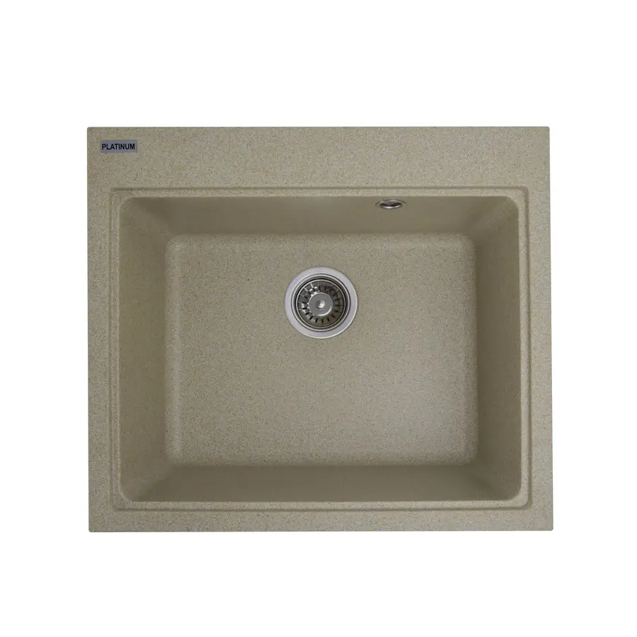 Гранітна мийка для кухні Platinum 5852 VESTA матова Беж