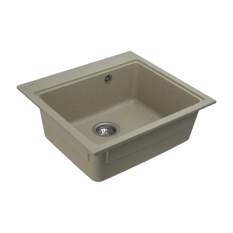 Гранітна мийка для кухні Platinum 5852 VESTA матова Беж