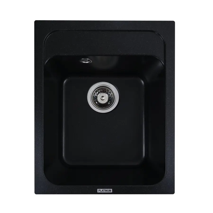 Гранітна мийка для кухні Platinum 4050 KORRADO матова Чорний металік