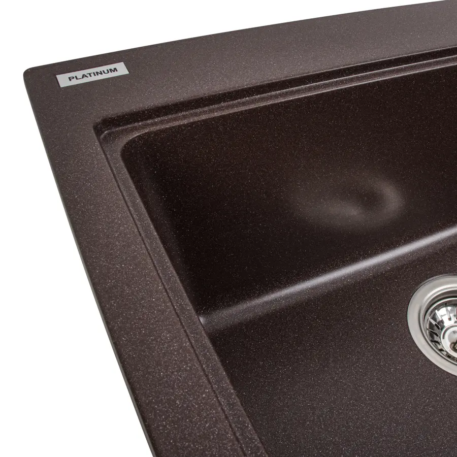 Гранітна мийка для кухні Platinum 5852 VESTA матова Мокко