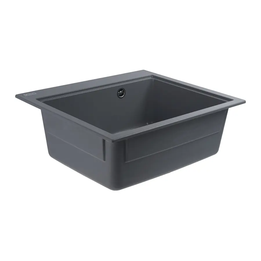 Гранітна мийка для кухні Platinum 5852 VESTA матова Сірий металік