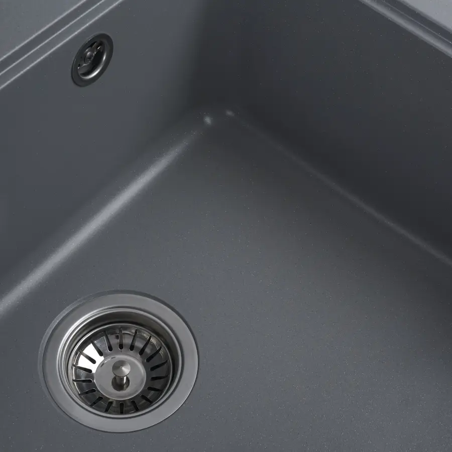 Гранітна мийка для кухні Platinum 5852 VESTA матова Сірий металік