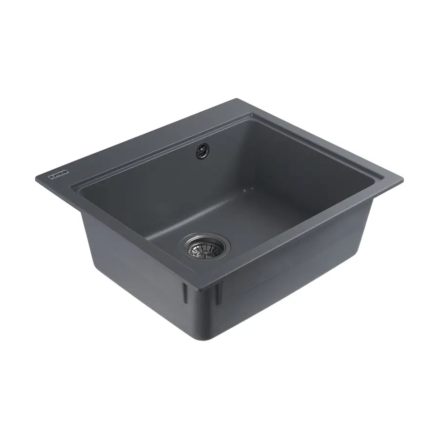 Гранітна мийка для кухні Platinum 5852 VESTA матова Сірий металік