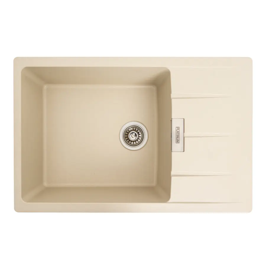 Гранітна мийка для кухні Platinum 7850 ROMA матова (айворі)