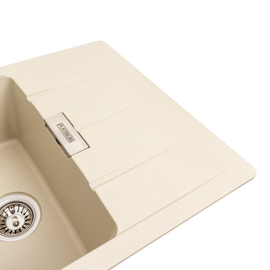 Гранітна мийка для кухні Platinum 7850 ROMA матова (айворі)