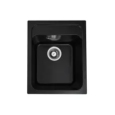 Гранітна мийка для кухні Platinum 4050 RUBY глянець Чорний металік