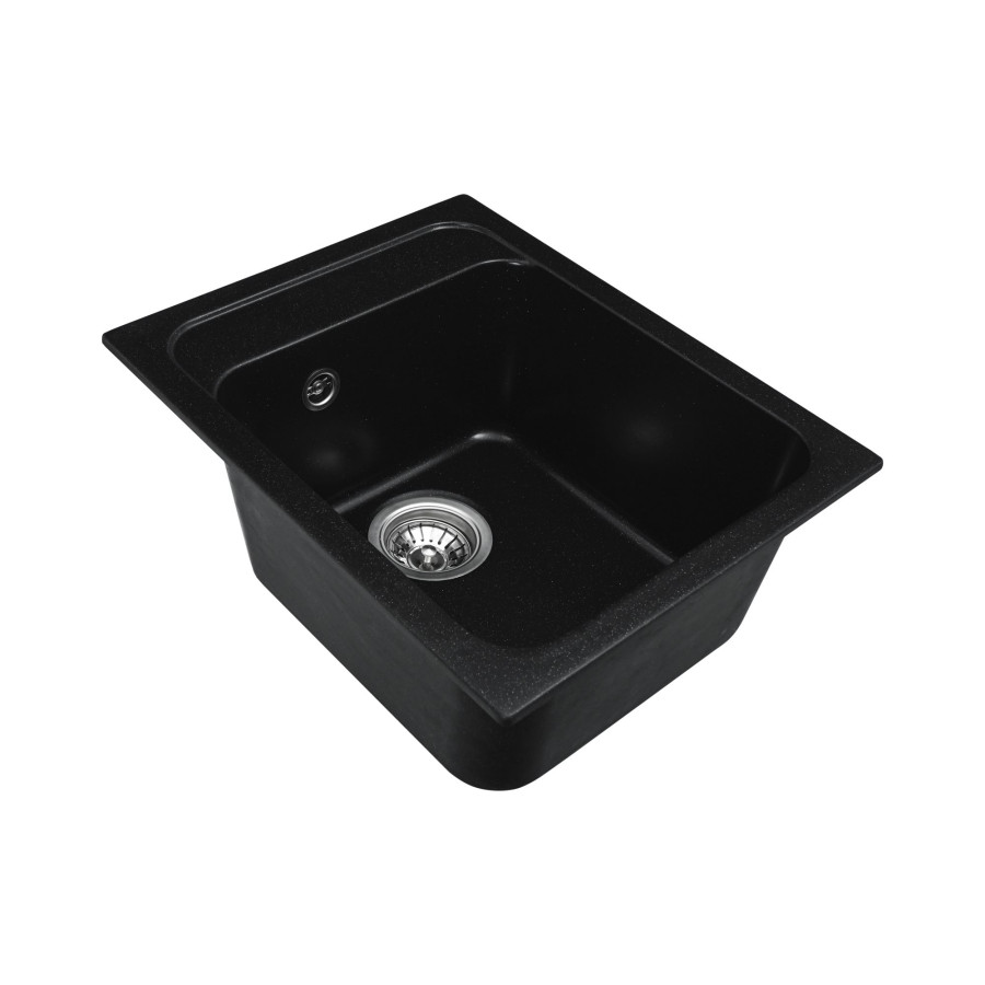 Гранітна мийка для кухні Platinum 4050 RUBY глянець Чорний металік