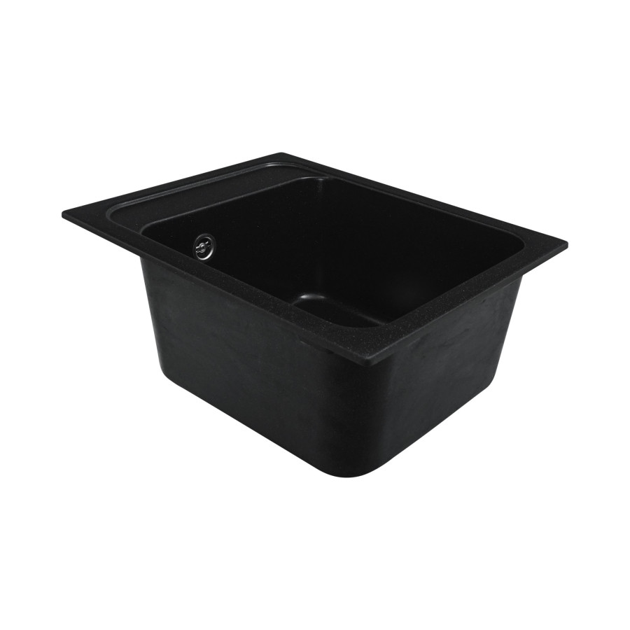 Гранітна мийка для кухні Platinum 4050 RUBY глянець Чорний металік