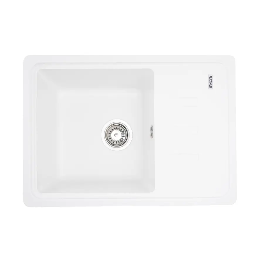 Гранітна мийка для кухні Platinum 6243 LIANA матова Білосніжна
