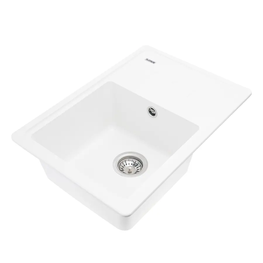 Гранітна мийка для кухні Platinum 6243 LIANA матова Білосніжна