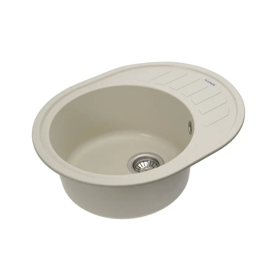 Гранітна мийка для кухні Platinum 6250 SOUL матова Айворі