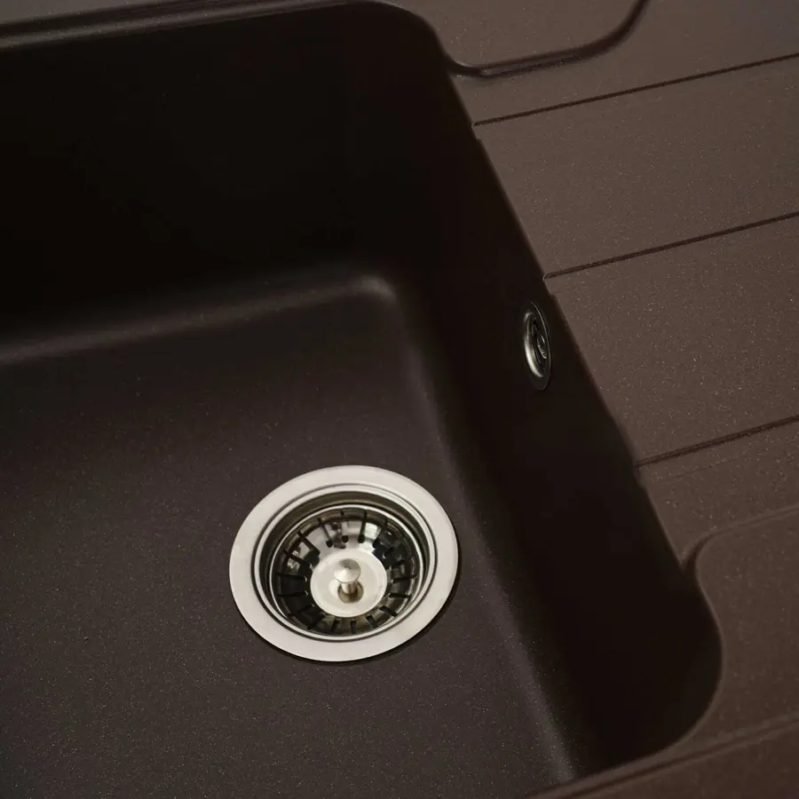 Гранітна мийка для кухні Platinum 7850 CAMELIA глянец Мокко