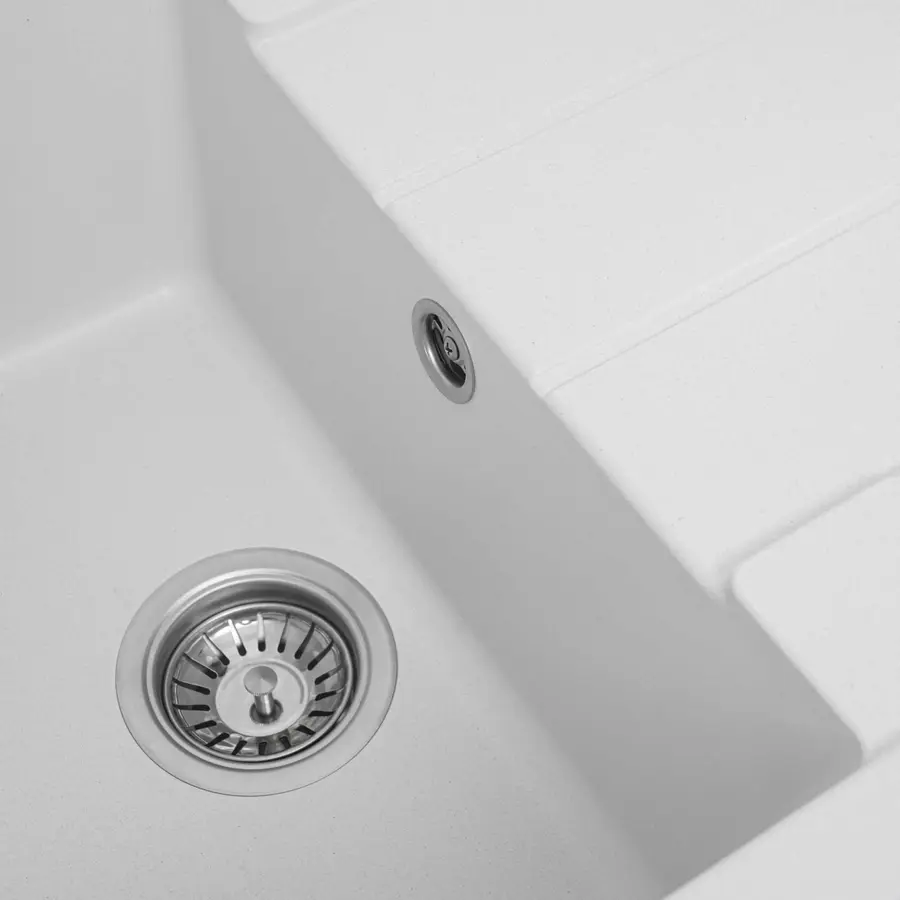 Гранітна мийка для кухні Platinum 6550 INTENSO матова Білосніжна